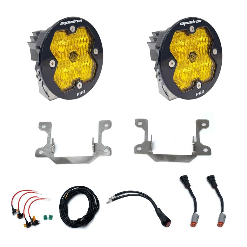 Ford Fiesta ST Fog Light Pocket Kit - Baja Designs - Squadron-R Pro 2.0 - Baja Amber - `14-`17